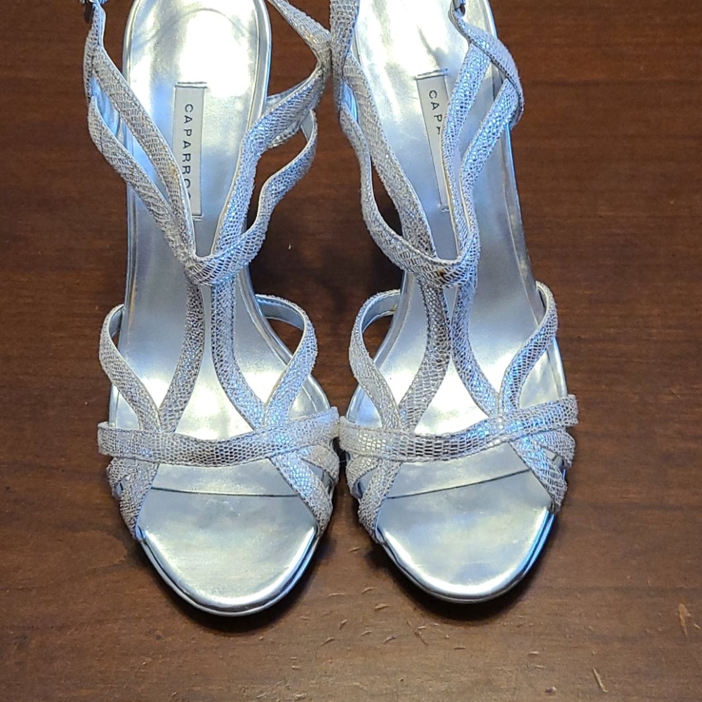 Caparros silver strappy sandals